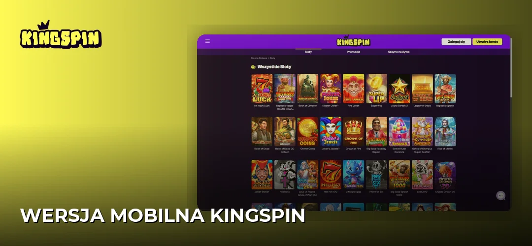 Zrzut ekranu strony KingSpin